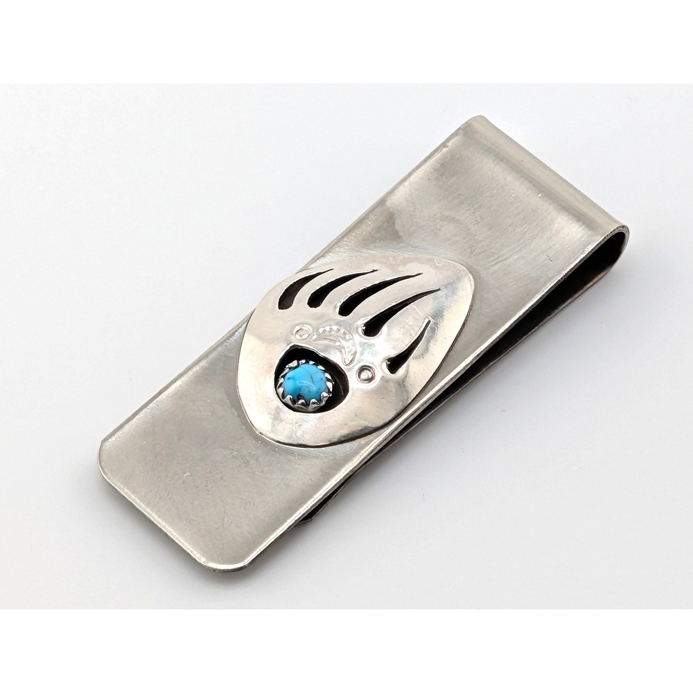 Handmade Sterling Silver Money Clip Original Navajo American Men's Acces ***